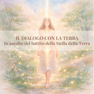 Donna che cammina a piedi nudi nella natura, connessione con la Stella della Terra e la Madre Divina, ispirazione Yogananda.